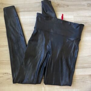 SPANX Black Faux Leather High-Waist Leggings